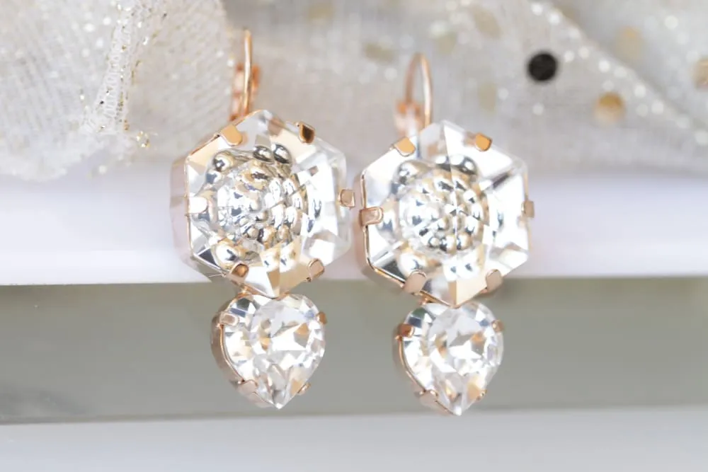 CRYSTAL HEART EARRINGS