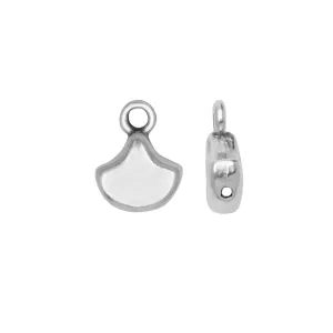 Cymbal Bead Endings for Ginko Beads, Karavos, 10x7mm, Antiqued Silver Plated (2 Pieces)