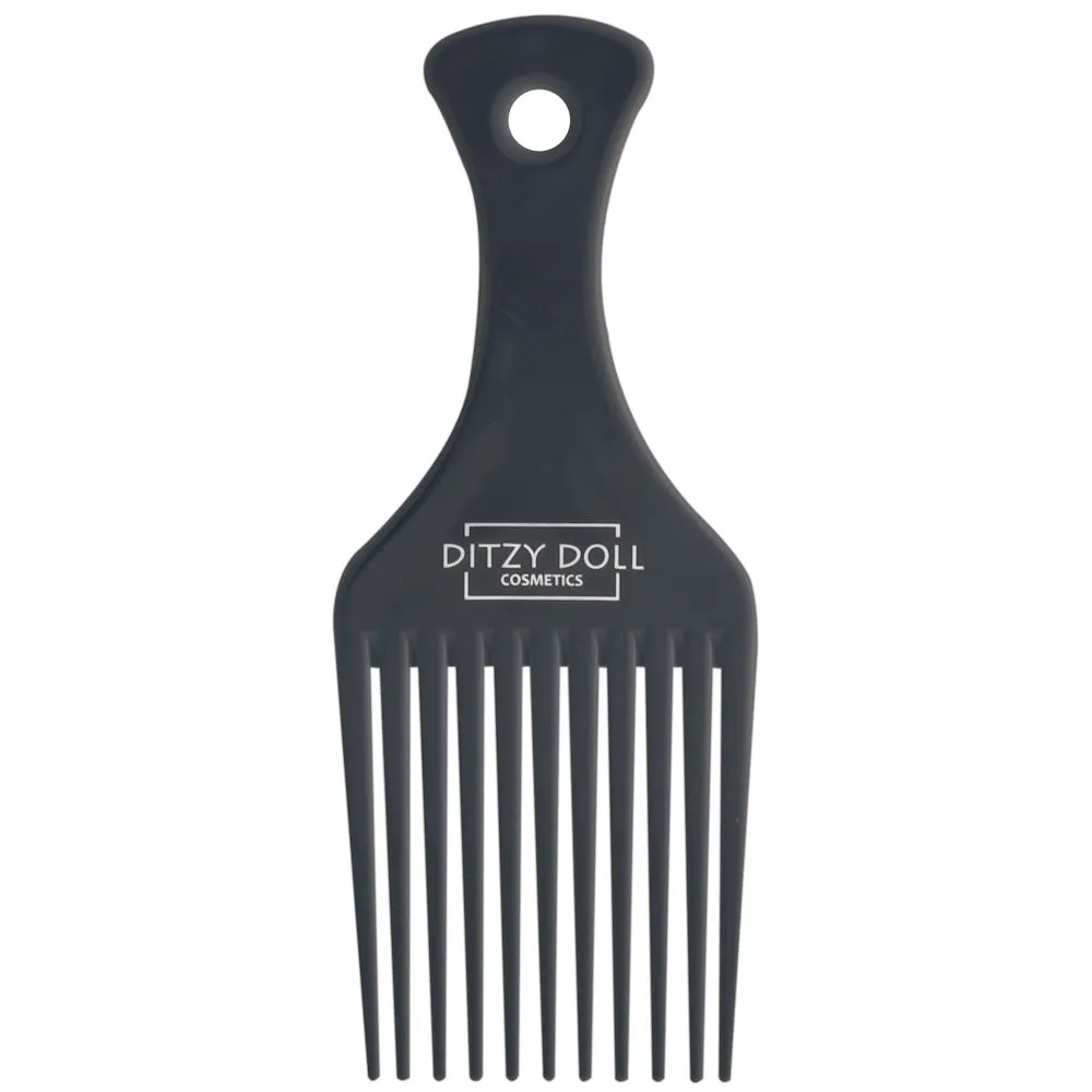 Ditzy Doll Grey Afro Comb - Wide-Toothed Comb for Detangling and Styling Afro Hair
