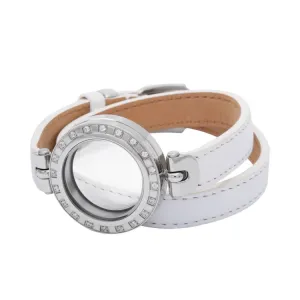 Double Wrap Round Locket Bracelet