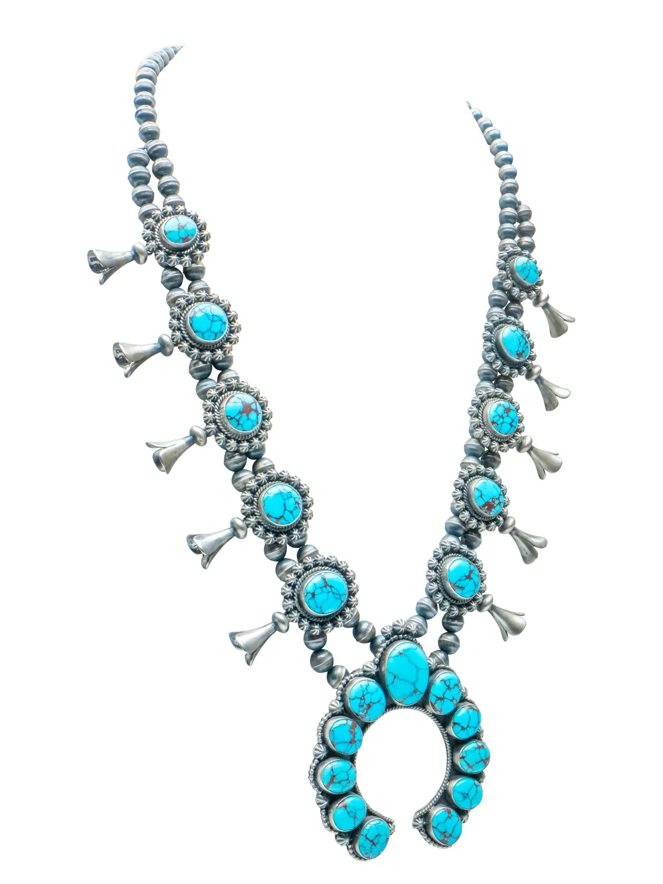Egyptian Turquoise Squash Blossom Necklace | Bea Tom