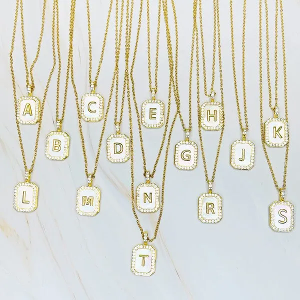 Ellison and Young Initial Deco Open Locket Pendant Necklace