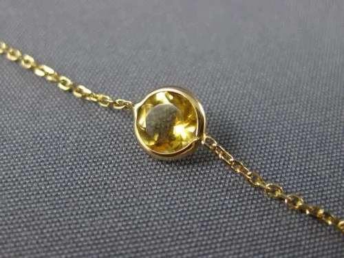 ESTATE 6.0CT AAA MULTI GEM 14KT YELLOW GOLD 3D BY THE YARD LARIAT FUN NECKLACE