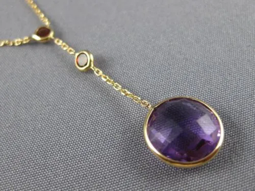 ESTATE 6.0CT AAA MULTI GEM 14KT YELLOW GOLD 3D BY THE YARD LARIAT FUN NECKLACE