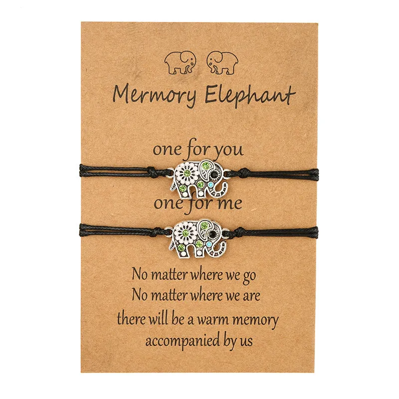 Sure! Here’s an optimized title for the e-commerce product:

Elegant Diamond-Studded Hollow Elephant Charm Card Bracelet - Fashionable and Unique Jewelry Accessory