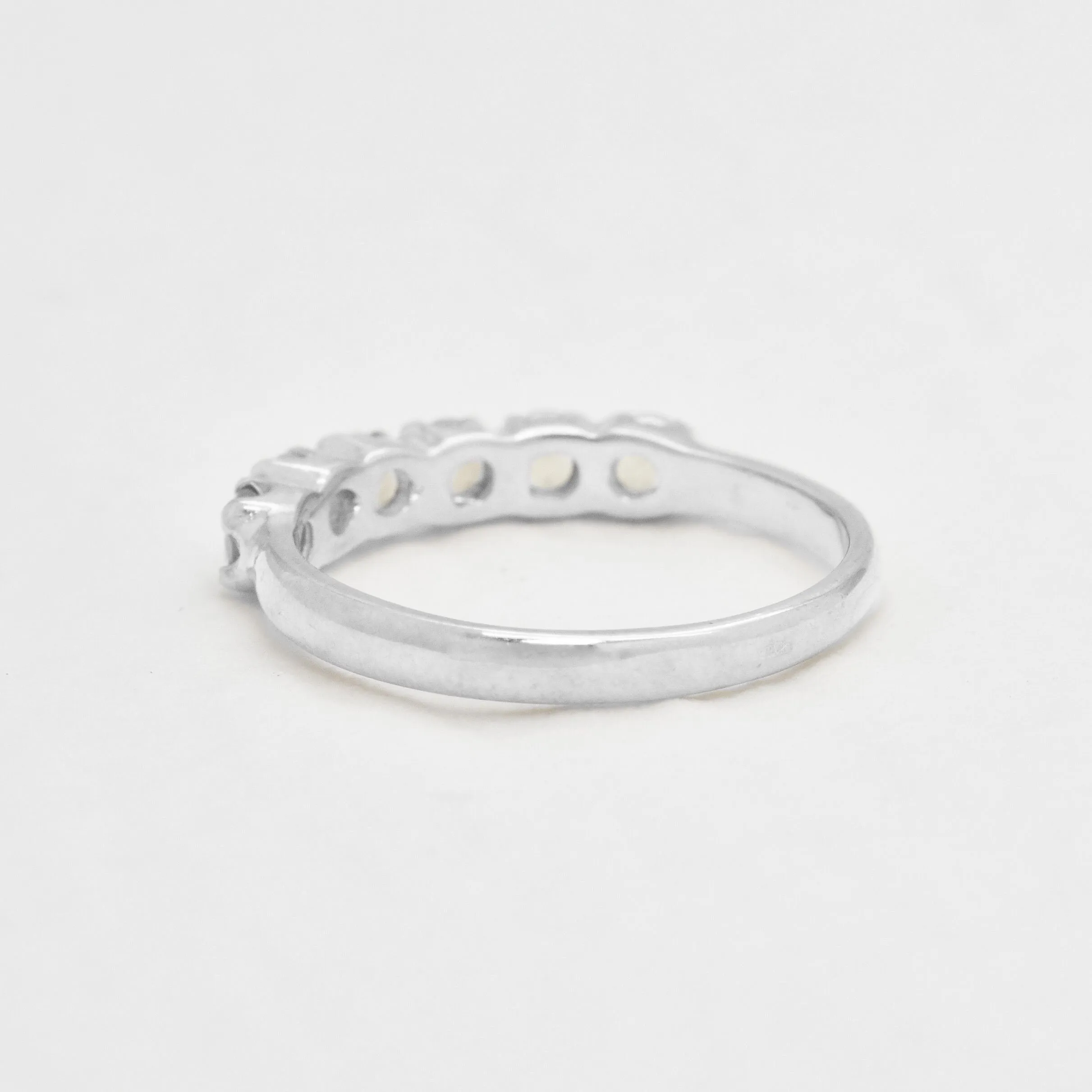 Genuine Opal Ring - Stackable Opal Band - Vintage Eternity Ring