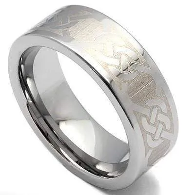 GLAMOROUS KNOT PATTERN CARBIDE TUNGSTEN RING