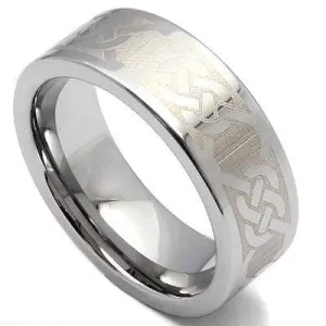 GLAMOROUS KNOT PATTERN CARBIDE TUNGSTEN RING