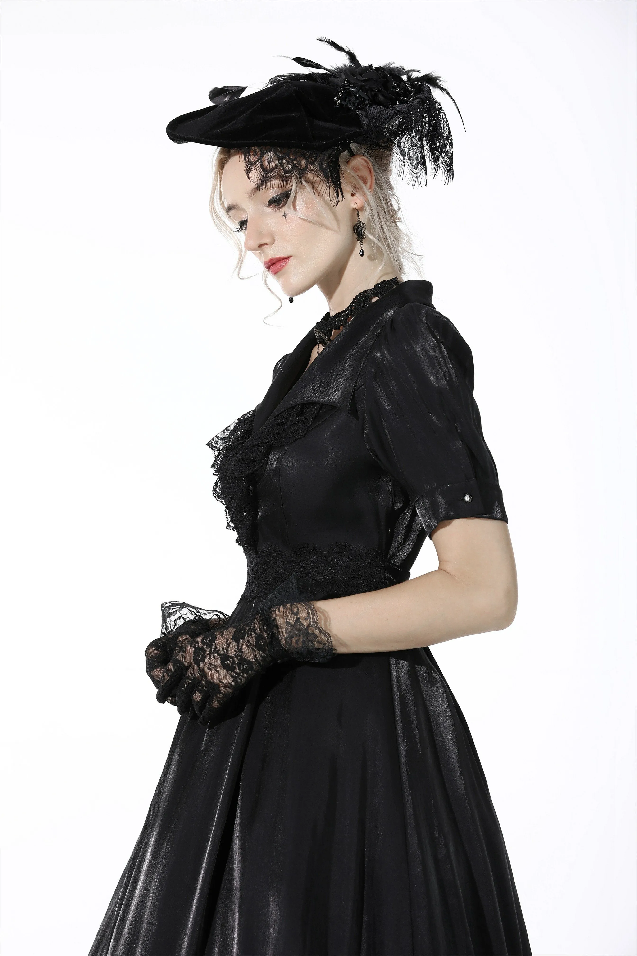 Glamorous sparkling queen lapel party dress DW510