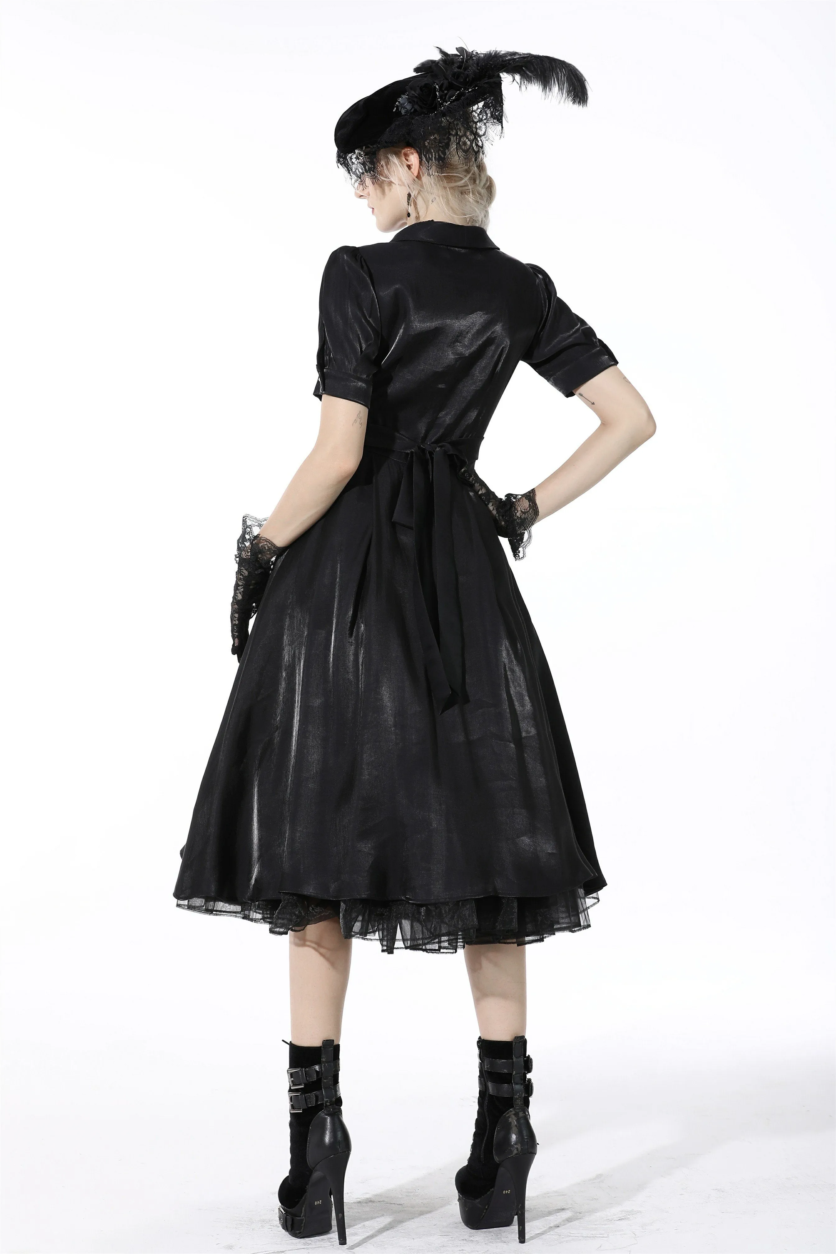 Glamorous sparkling queen lapel party dress DW510