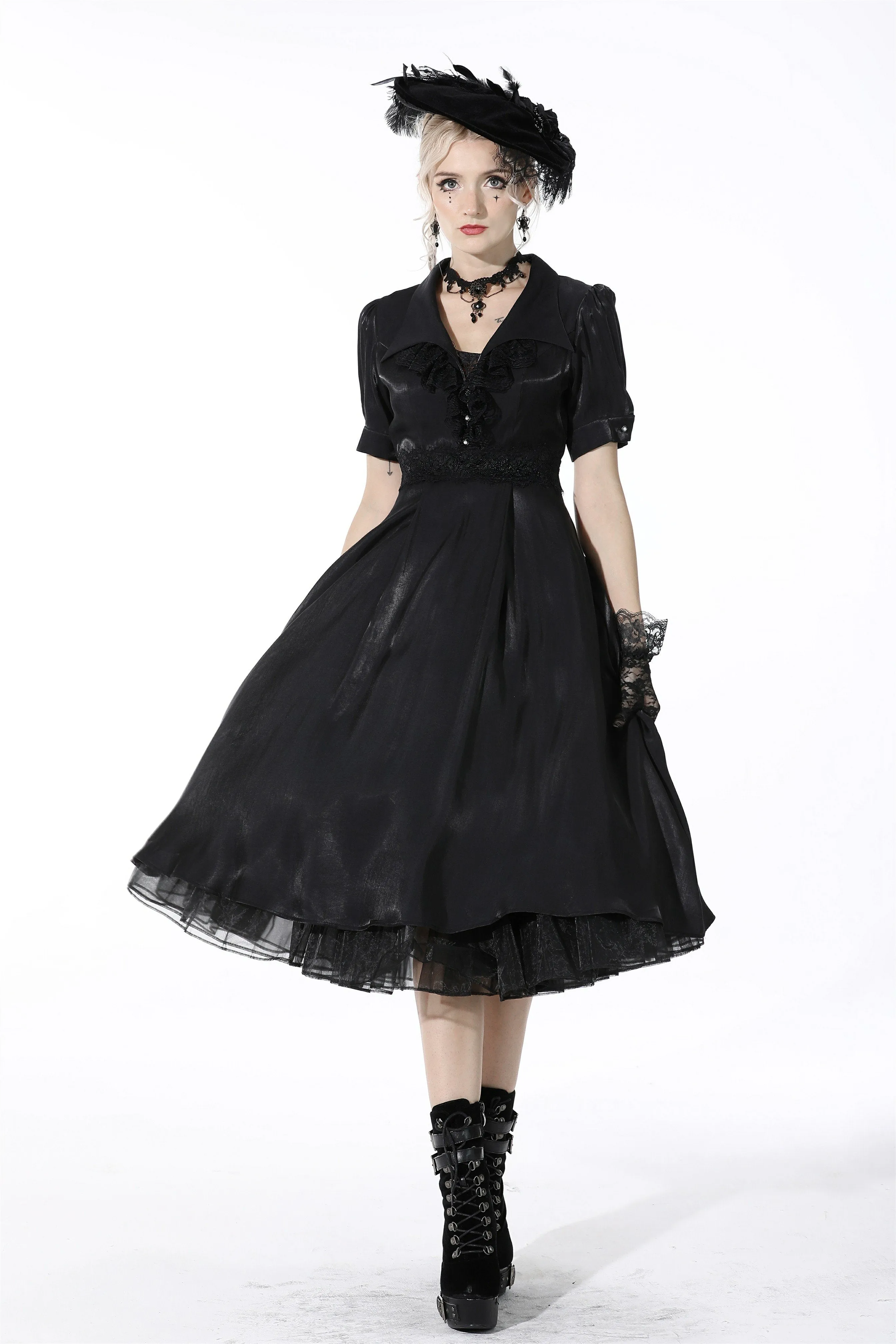 Glamorous sparkling queen lapel party dress DW510