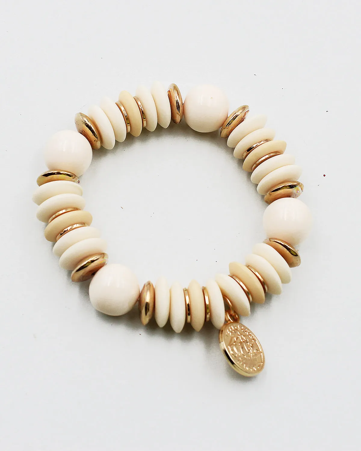 Golden Coin Charm Stretch Bracelet