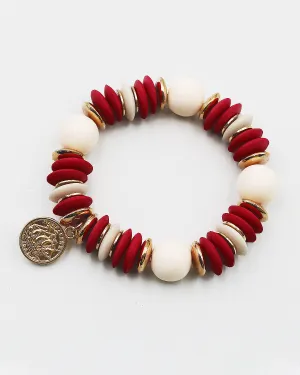 Golden Coin Charm Stretch Bracelet
