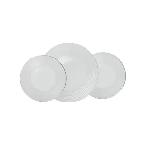 Golden Opal Harena Plain White Dinner Set (Set of 18pcs)