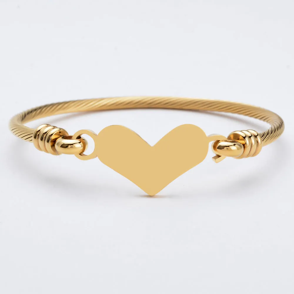 Golden stainless steel rhinestone bracelet