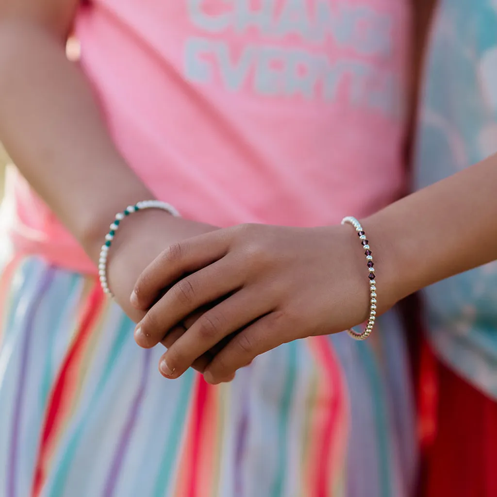 Gracie Beaded Birthstone Accented Kids Bracelet