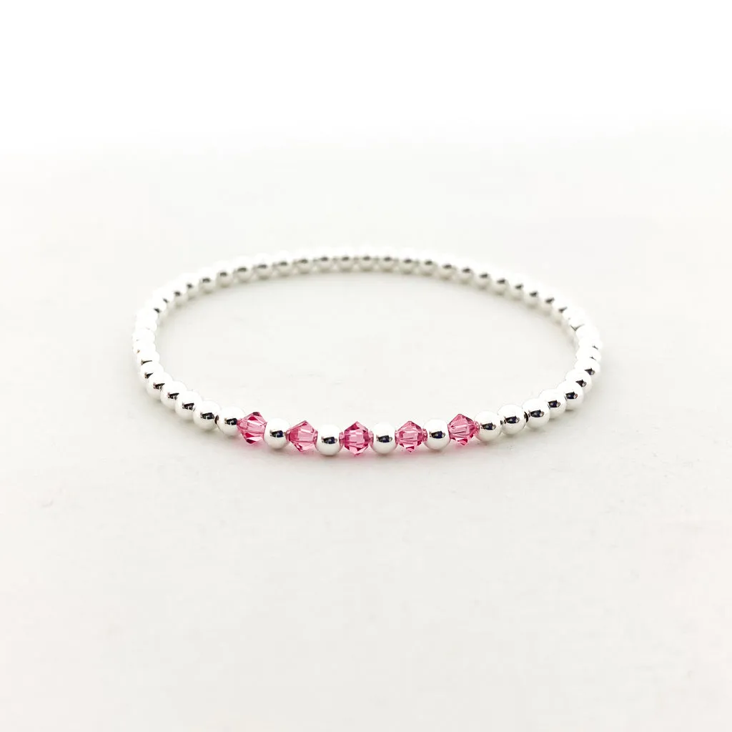 Gracie Beaded Birthstone Accented Kids Bracelet