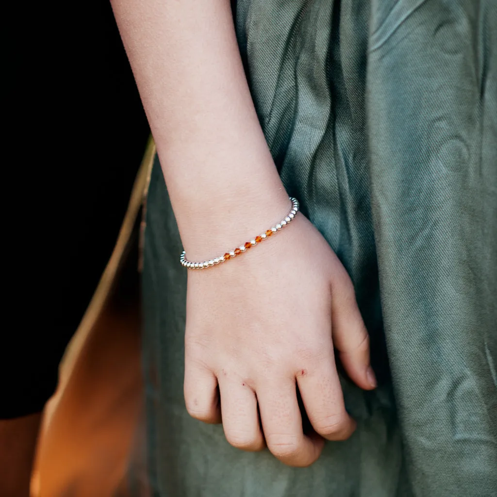 Gracie Beaded Birthstone Accented Kids Bracelet