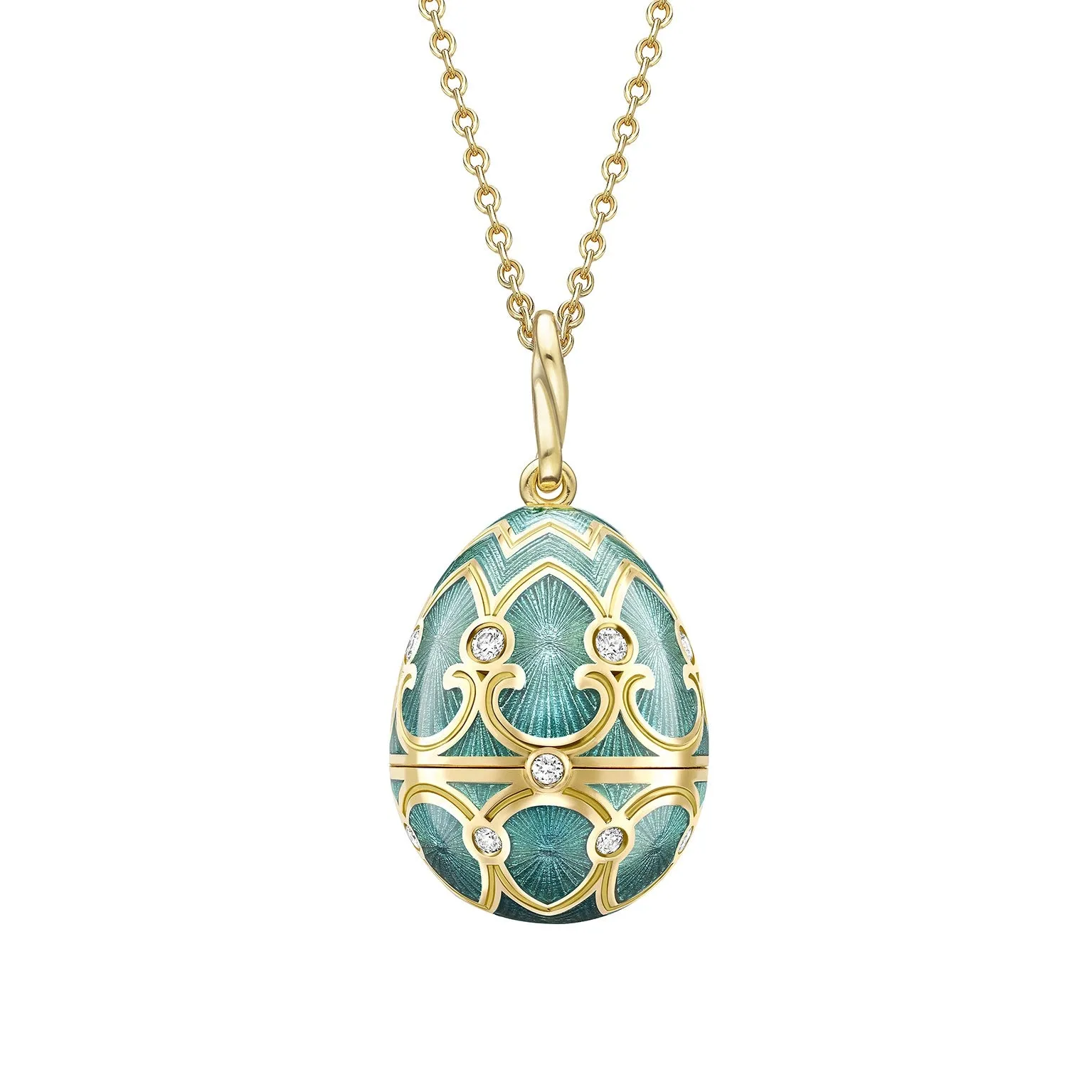 Guilloché Enamel Trembling Star Surprise Locket