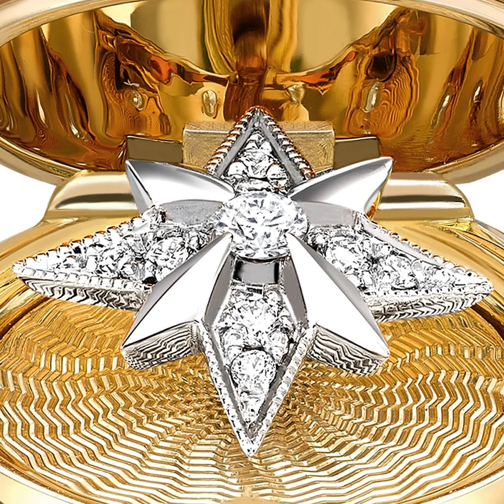 Guilloché Enamel Trembling Star Surprise Locket