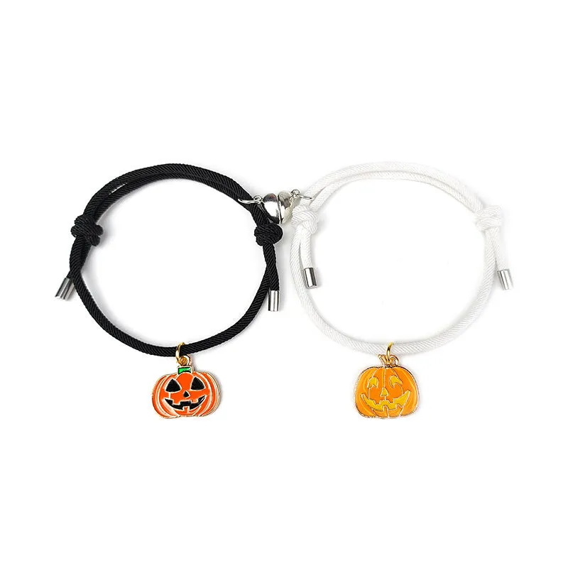 Halloween-inspired Couple Rope Bracelets with Magnetic Attraction