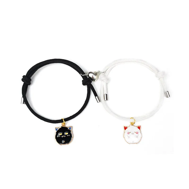 Halloween-inspired Couple Rope Bracelets with Magnetic Attraction