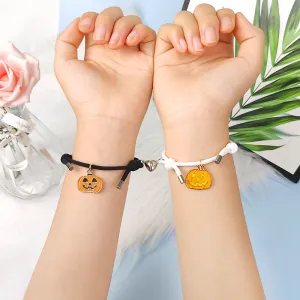 Halloween-inspired Couple Rope Bracelets with Magnetic Attraction