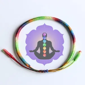 Handmade Knots Lucky Rope Bracelet Buddhist Mantra Sliding Knot Bracelet