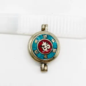 Handmade Medium Tibetan Box Style Pendant with Vajra and OM Symbol