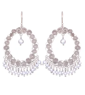 Hanging Chandelier with Ice Blue Pearls