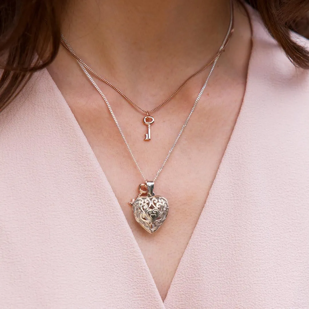 Heart Locket Necklace  White Gold   Photos