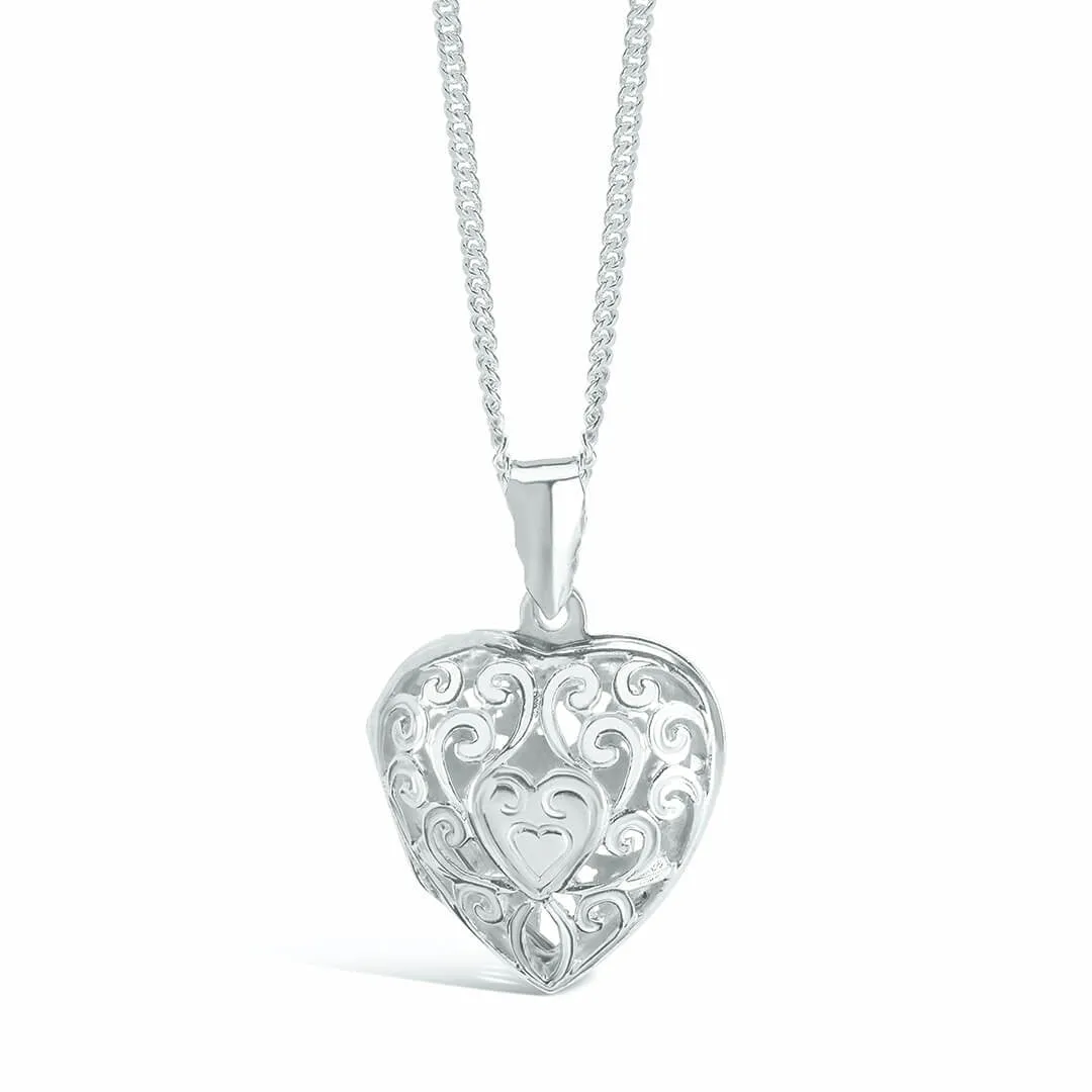 Heart Locket Necklace  White Gold   Photos