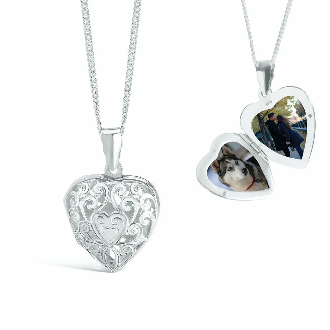 Heart Locket Necklace  White Gold   Photos