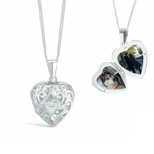 Heart Locket Necklace  White Gold   Photos