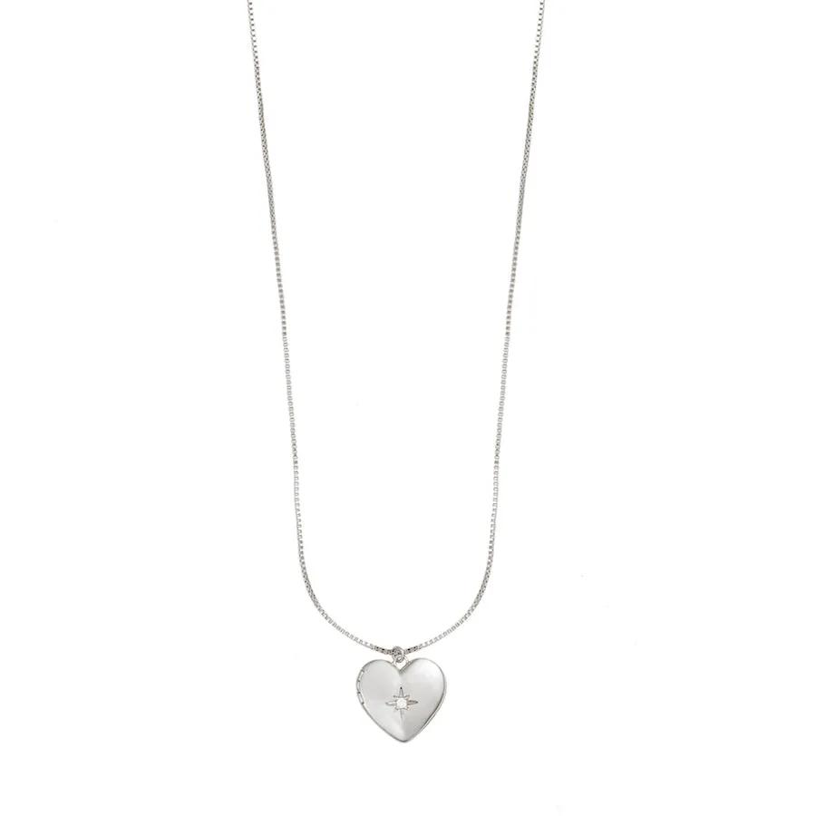 Heart Silver Locket Necklace
