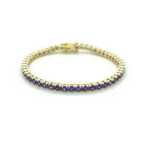 Ibiza Amethyst Purple CZ’s 4 Prong Tennis Bracelet