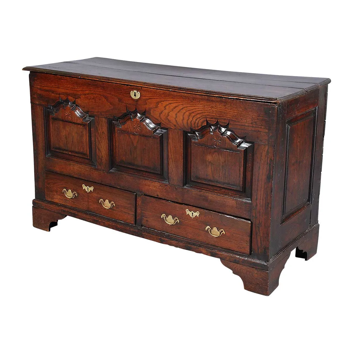 Inlaid Oak Mule Chest