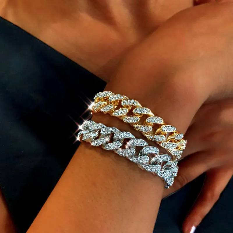 Ins Wind Net Red Same Wide Diamond Bracelet
