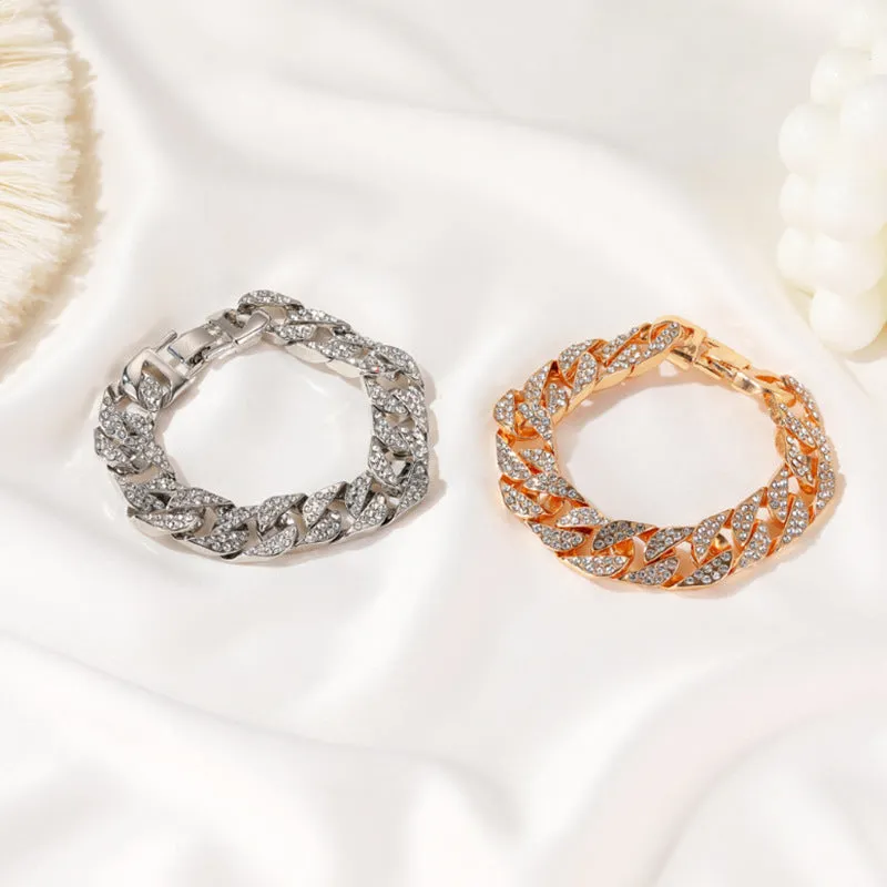 Ins Wind Net Red Same Wide Diamond Bracelet