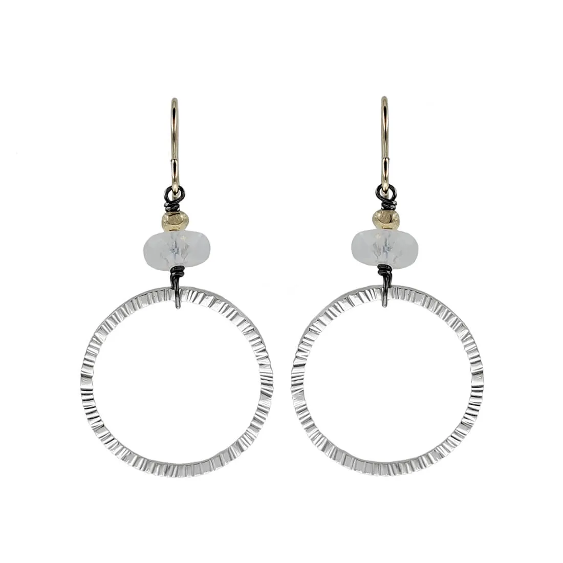 J & I Moonstone Hoop Earrings