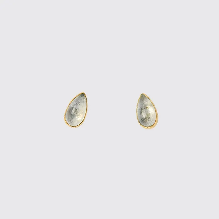 Jane Diaz | Rainbow Moonstone Shiny Teardrop Studs