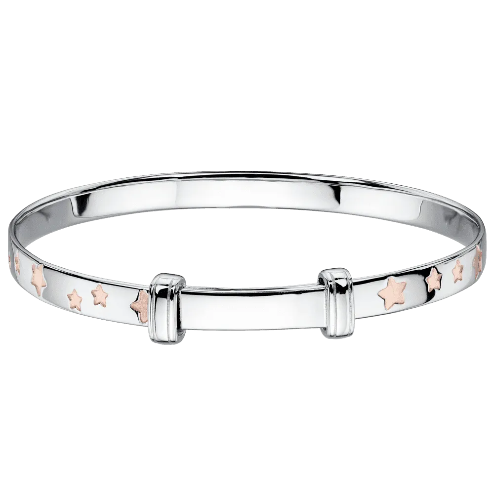 Jessica Star Children's Bangle - Silver/Rose - LSB0131