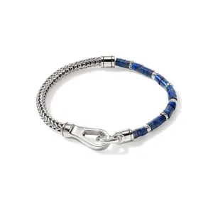John Hardy 4MM Lapis Heishi Chain Bracelet in Sterling Silver