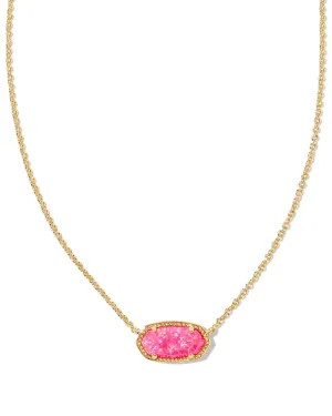 Kendra Scott Elisa Gold Pendant Necklace in Bright Pink Kyocera Opal