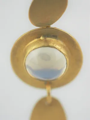 Krinos, Daphne – Gold and Moonstone Earrings
