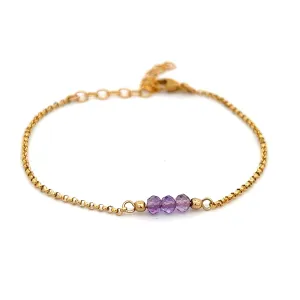 L'amethyste triplet bracelet - natural amethyst