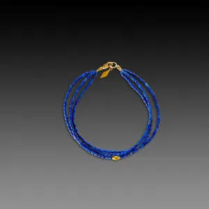 Lapis Bracelet with 22k Diamond Charm