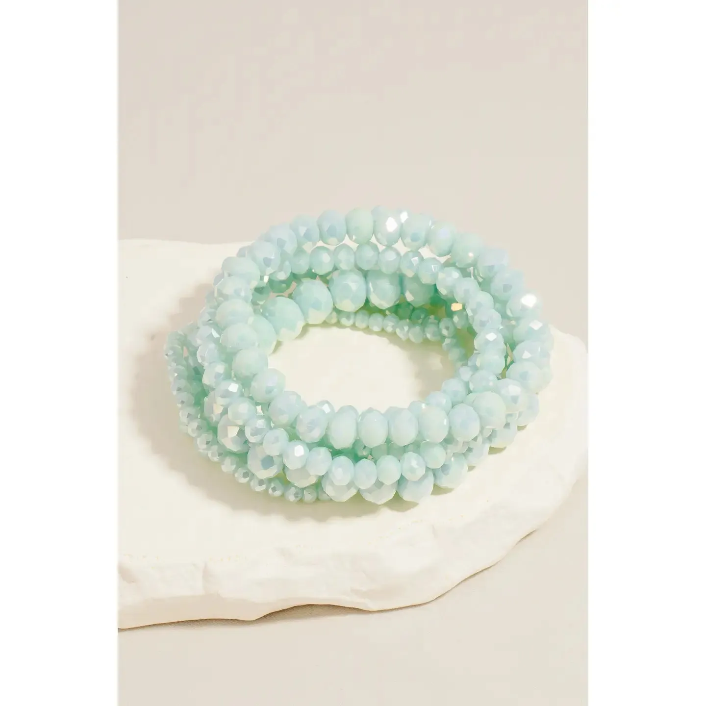 Layered Faceted Beaded Bracelet Set