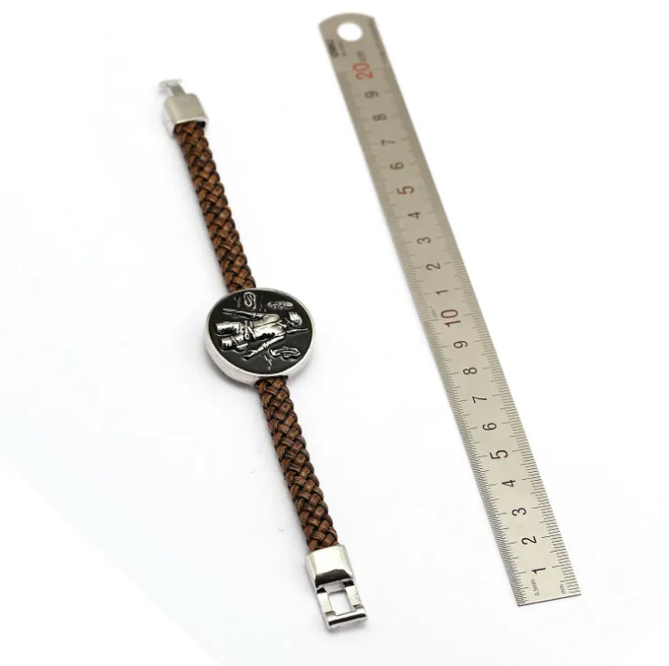 Leather Black Pan Bracelet