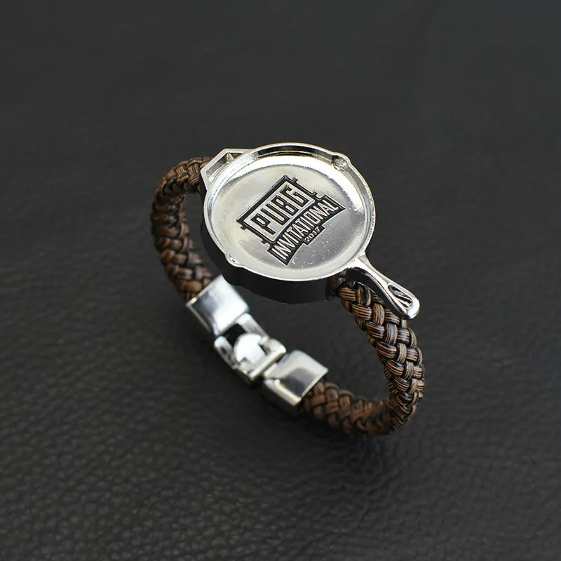 Leather Black Pan Bracelet